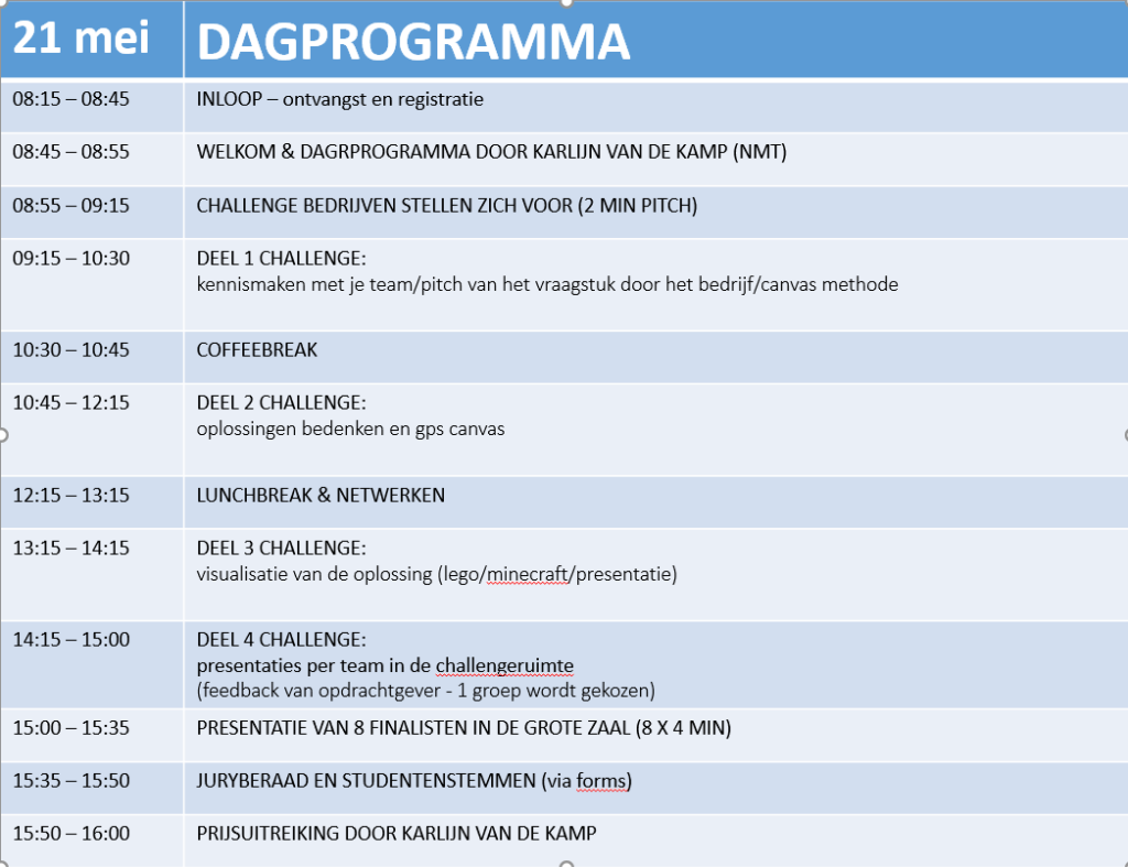 dagprogramma 21 mei